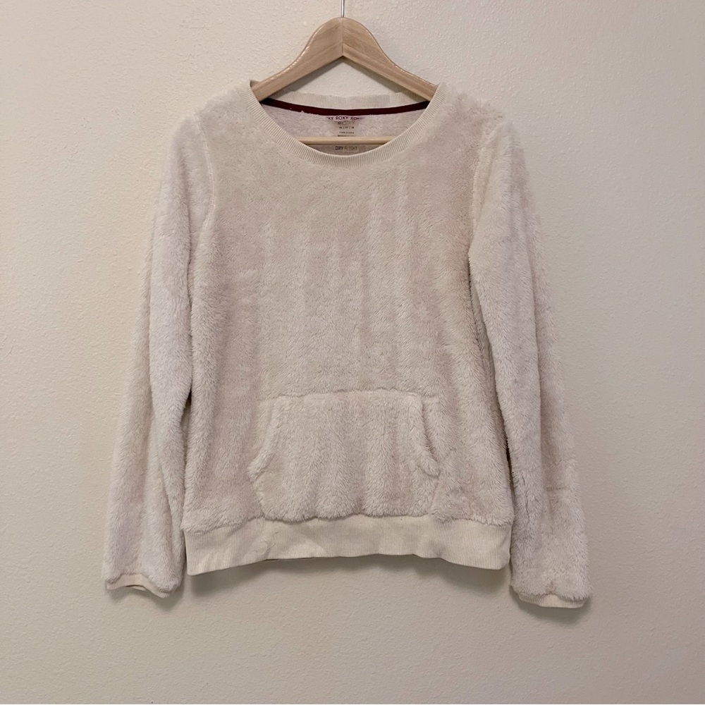 Roxy Ultra Soft Creamy White Dry Flight Sherpa Crewneck Sweater Women’s Size M